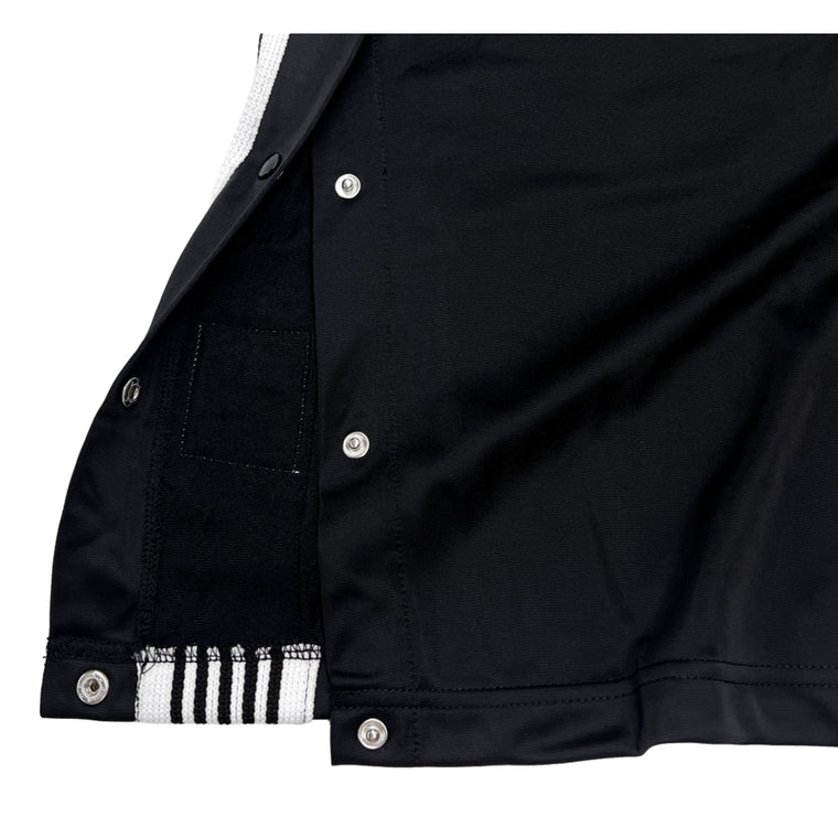 2ND CLOSET STRIPE SIDE SEAM SNAP BUTTON SHORTS-BLACK