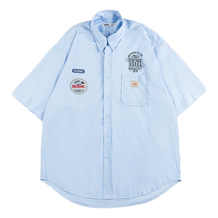 SCENE BY ICE FIRE STRIPES PATCH_SS // -BLUE/WHITE