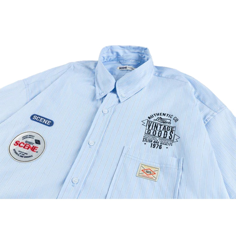 SCENE BY ICE FIRE STRIPES PATCH_SS // -BLUE/WHITE