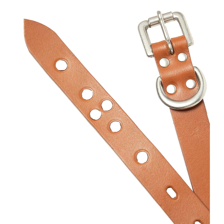 HOBO STUDDED ROLLER BUCKLE BELT COW LEATHER-CAMEL