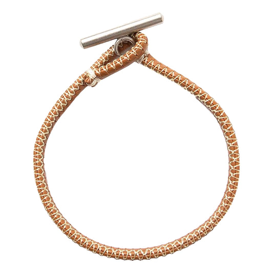 HOBO WHIP STITCH BRACELET COW LEATHER-BROWN