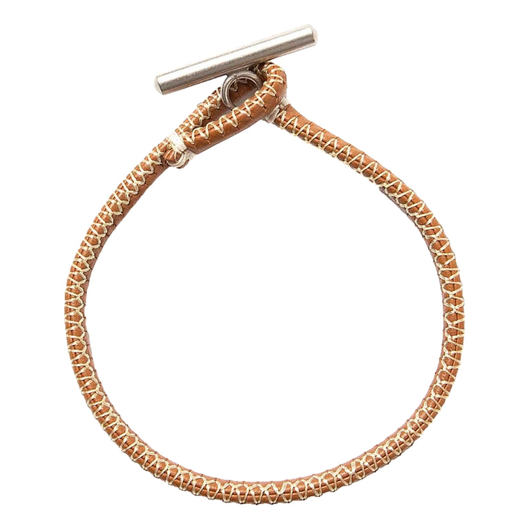 HOBO WHIP STITCH BRACELET COW LEATHER-BROWN