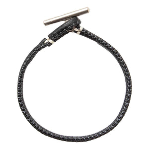 HOBO WHIP STITCH BRACELET COW LEATHER-BLACK