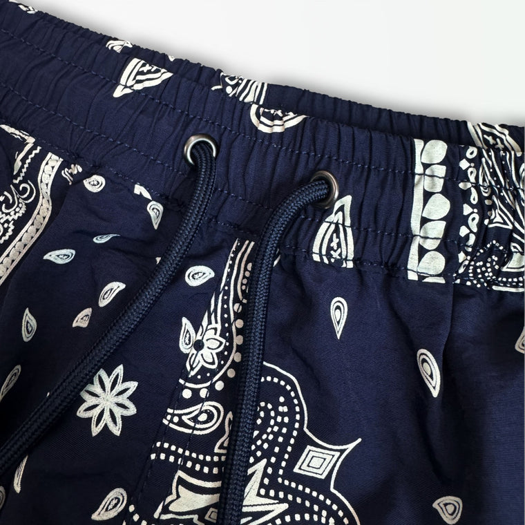 MADNESS SUMMER PAISLEY SHORTS-NAVY