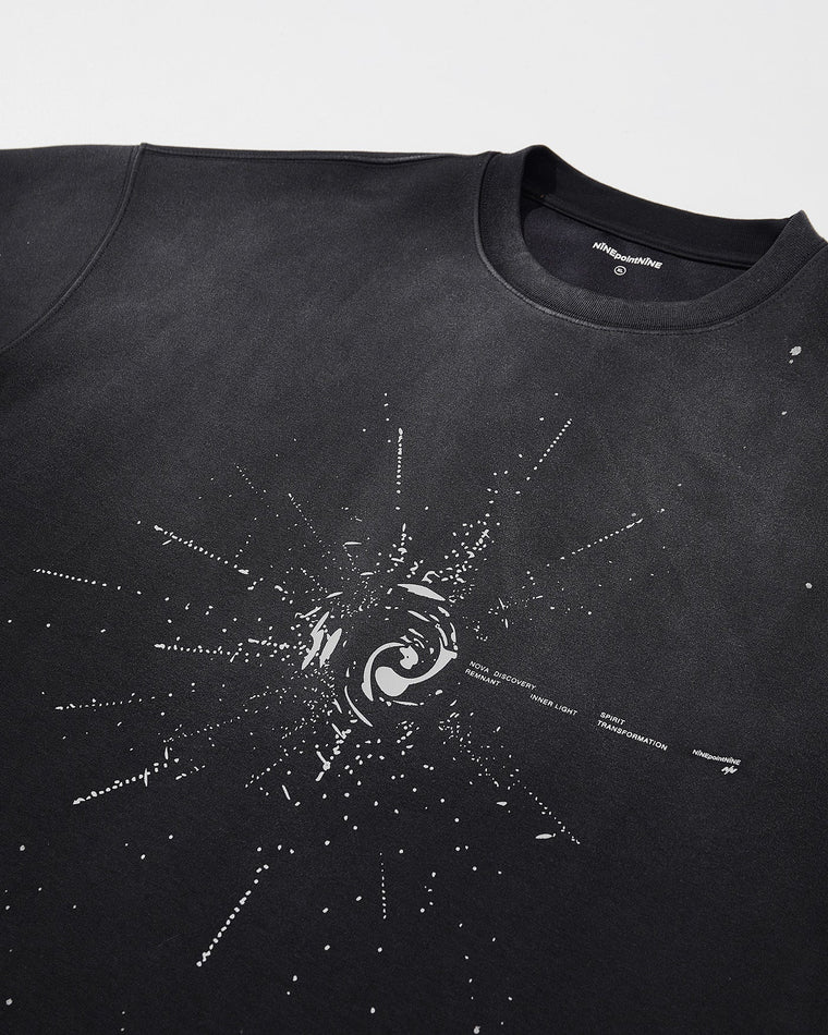 NINE POINT NINE "SUPERNOVA" S/S TEE-WASHED BLACK