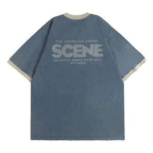 SCENE BY ICE FIRE SCENE CLASSIC RINGER TEE // NVY/GRY-NAVY GREY