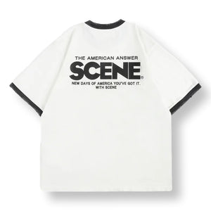 SCENE BY ICE FIRE SCENE CLASSIC RINGER TEE // WHT/BLK-WHITE BLACK