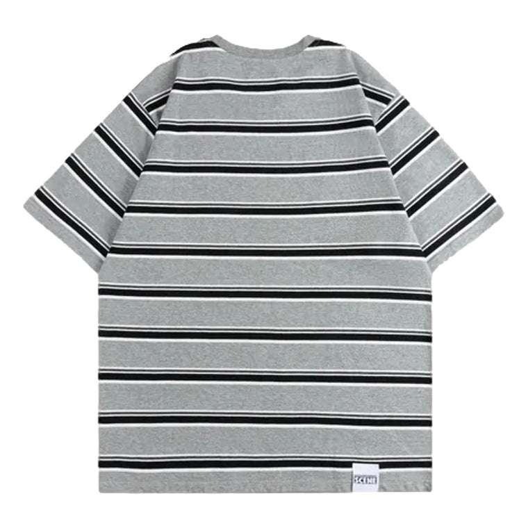 SCENE BY ICE FIRE SCENE STRIPES TEE-GREY/BLACK
