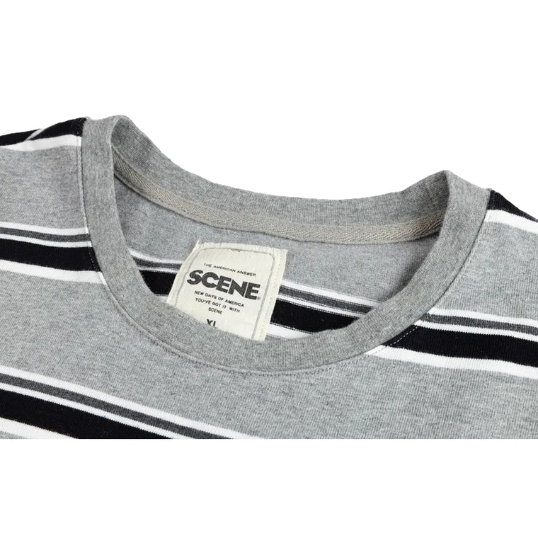 SCENE BY ICE FIRE SCENE STRIPES TEE-GREY/BLACK