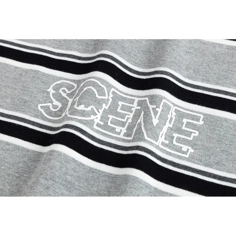 SCENE BY ICE FIRE SCENE STRIPES TEE-GREY/BLACK