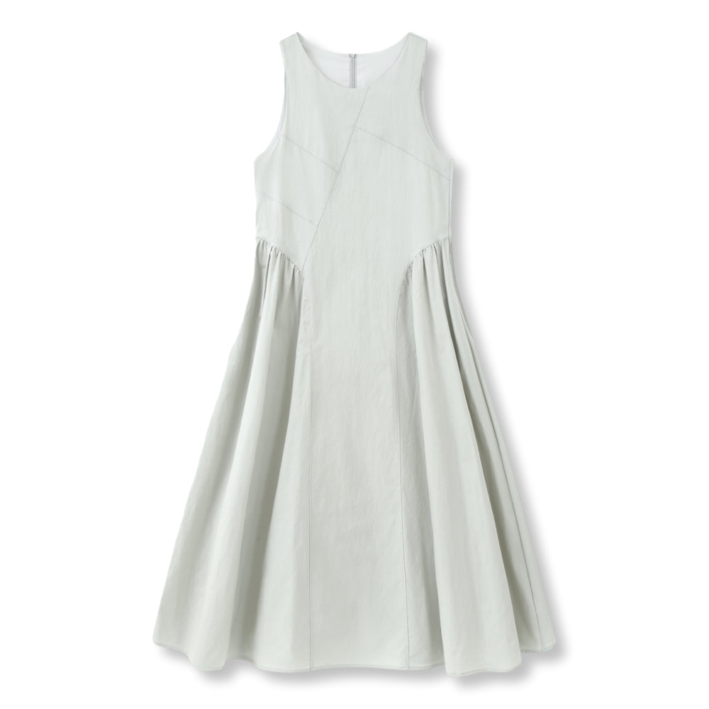 ESPRIT SLEEVELESS PANELED MIDI DRESS-ECRU