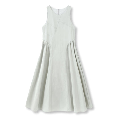 ESPRIT SLEEVELESS PANELED MIDI DRESS-ECRU