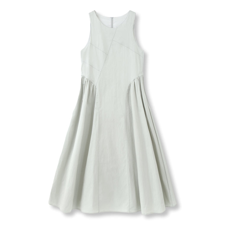 ESPRIT SLEEVELESS PANELED MIDI DRESS-ECRU
