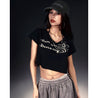 ROSEMAESE SLOUCHY OFF-SHOULDER CROP TEE-BLACK