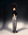 ROSEMAESE SLOUCHY OFF-SHOULDER CROP TEE-BLACK