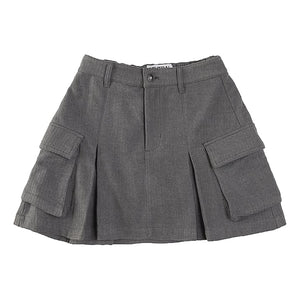 NEUTRAL SOCIETY WOOL TOUCH CARGO SKIRT-GREY