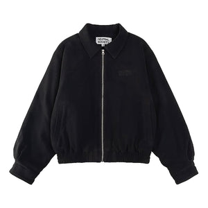 NEUTRAL SOCIETY WOOL TOUCH PADDING FLIGHT JACKET-BLACK