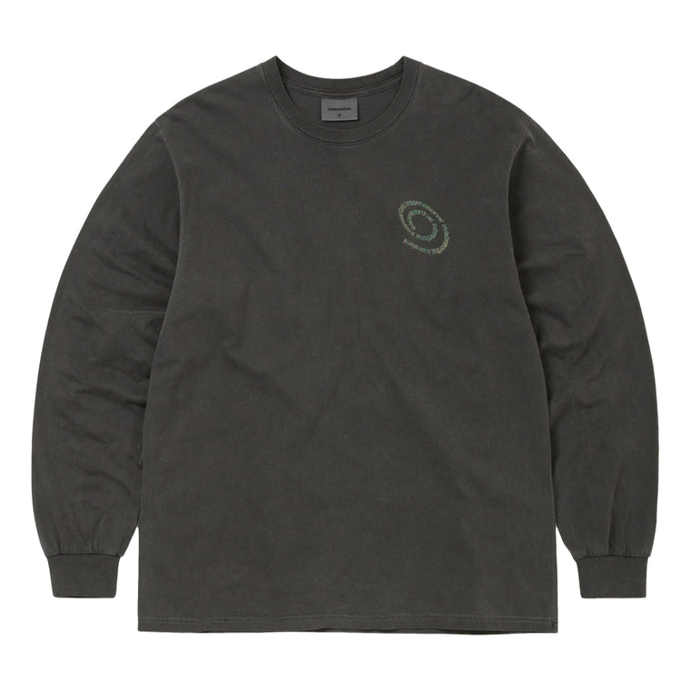 THIS IS NEVER THAT SPIRAL LOGO L/S TEE-CHARCOAL