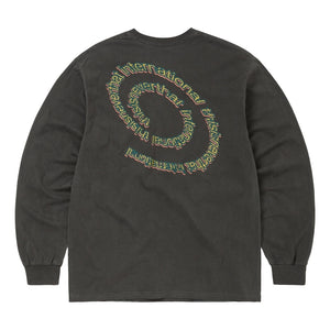 THIS IS NEVER THAT SPIRAL LOGO L/S TEE-CHARCOAL