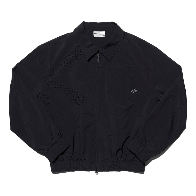NINE POINT NINE SPIRAL LASER COACH JACKET-BLACK