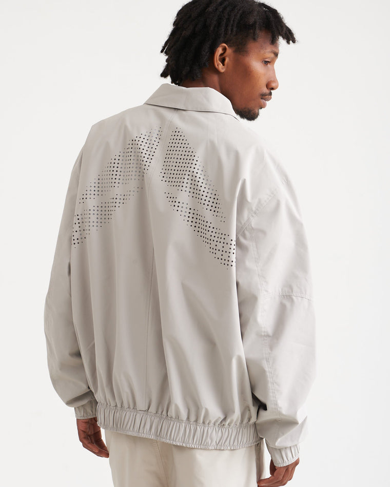 NINE POINT NINE SPIRAL LASER COACH JACKET-IVORY