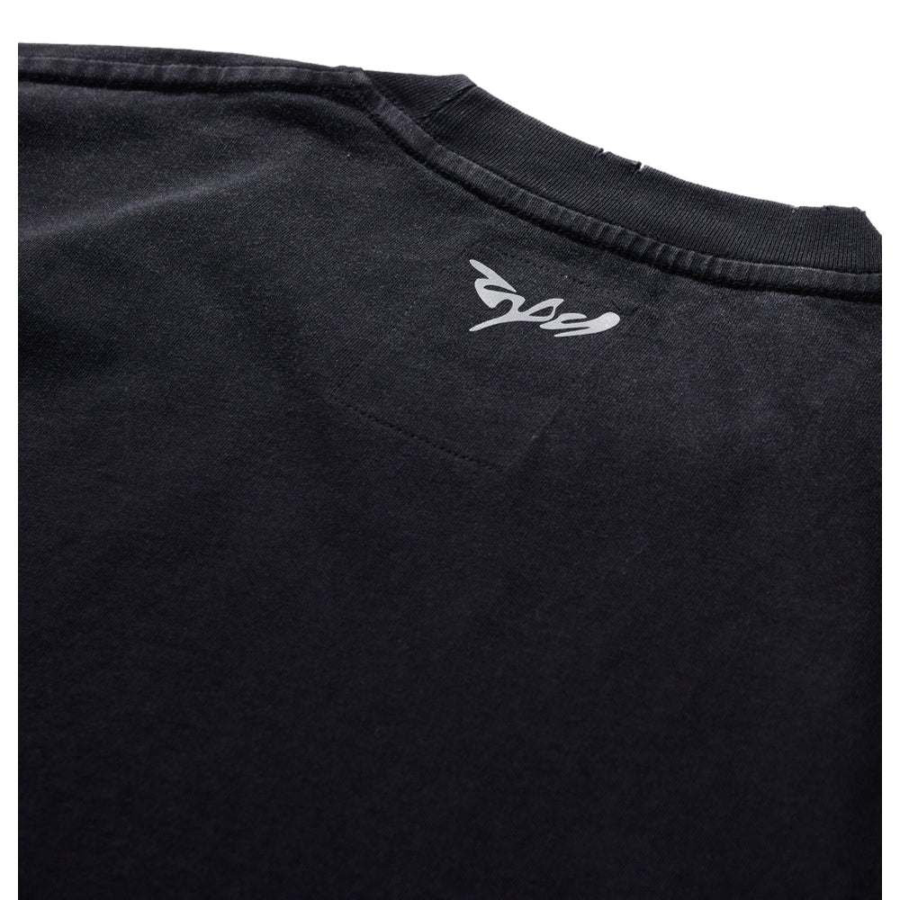 NINE POINT NINE SPIRAL LOGO TEE-BLACK