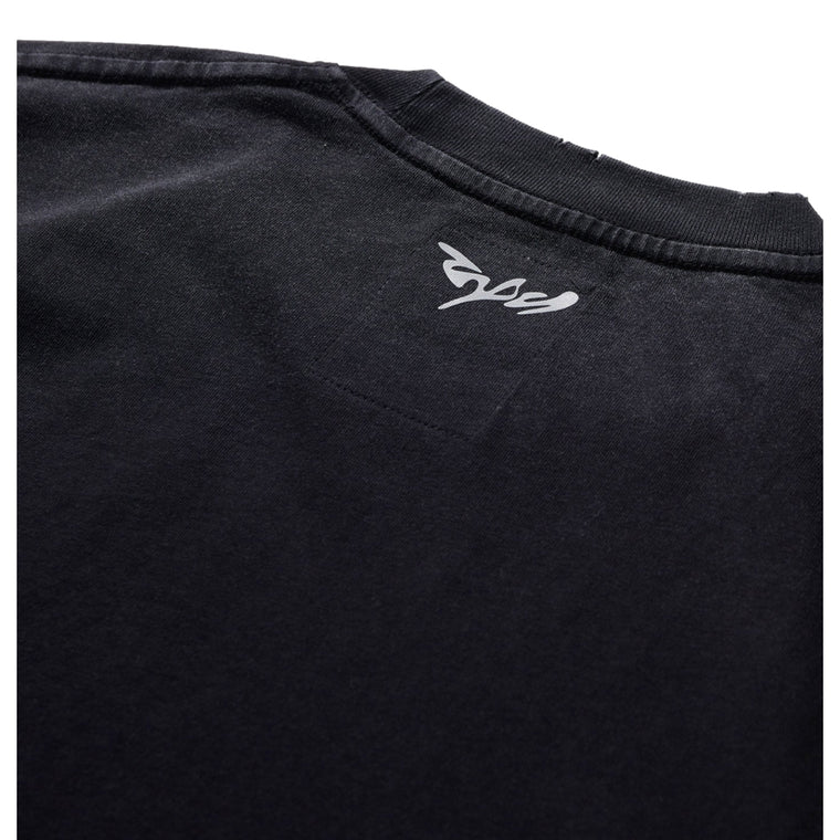 NINE POINT NINE SPIRAL LOGO TEE-BLACK