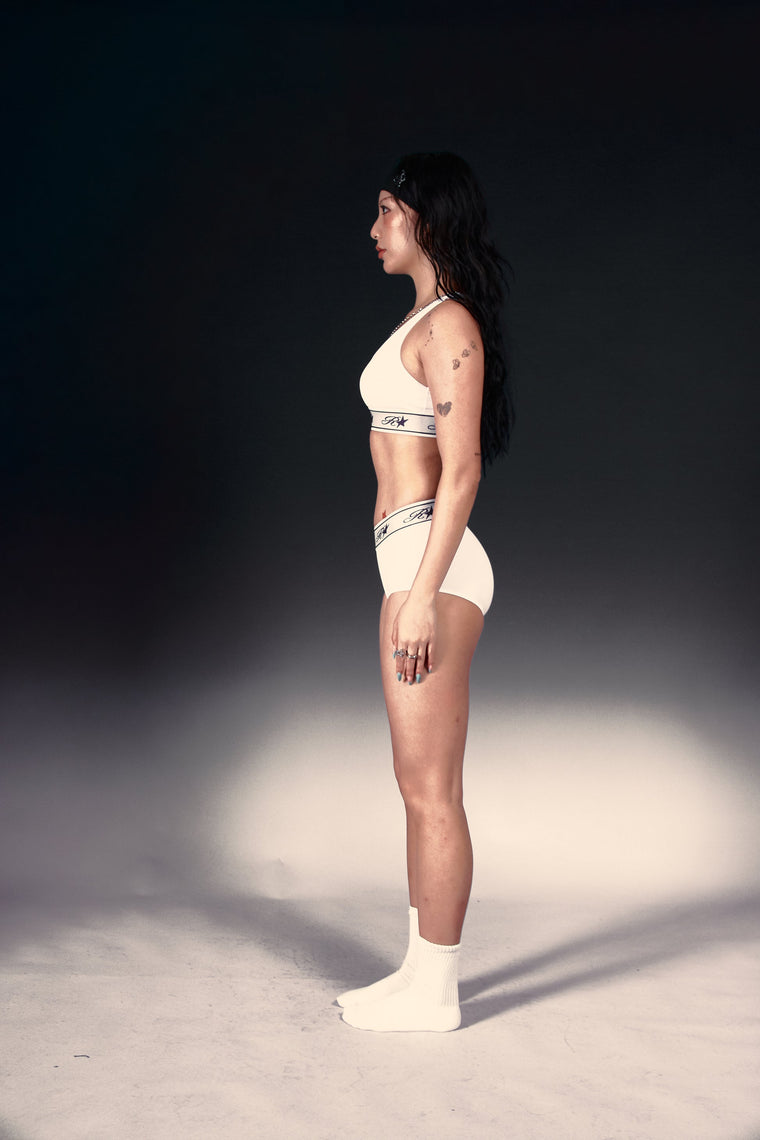ROSEMAESE SPORTS STAR BRA SET-WHITE