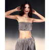 ROSEMAESE SPORTY STRAPLESS MINI TOP-GREY
