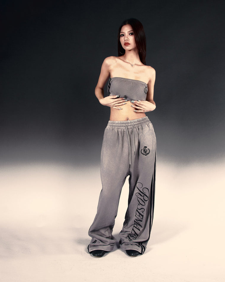ROSEMAESE SPORTY STRAPLESS MINI TOP-GREY
