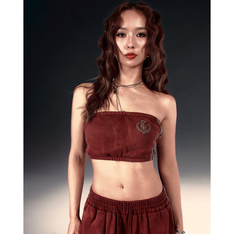 ROSEMAESE SPORTY STRAPLESS MINI TOP-RED