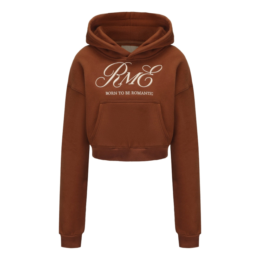 ROSEMAESE STREET MODE SHORT HOODIE-BROWN