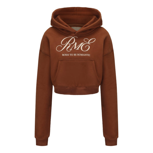 ROSEMAESE STREET MODE SHORT HOODIE-BROWN
