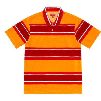 SUPREME STRIPE VELOUR POLO-GOLD