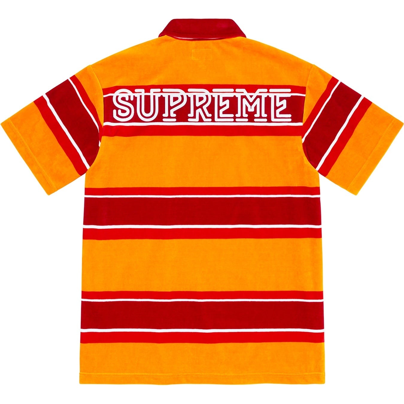 SUPREME STRIPE VELOUR POLO-GOLD