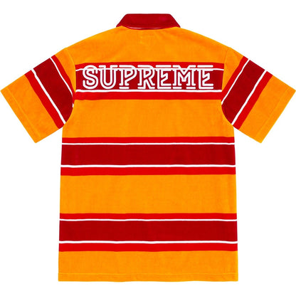 SUPREME STRIPE VELOUR POLO-GOLD