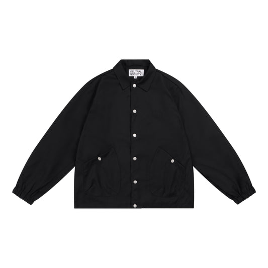 NEUTRAL SOCIETY TAILORED COACH JACKET-BLACK