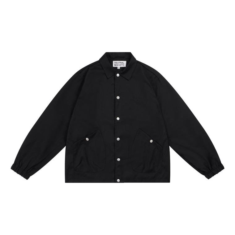 NEUTRAL SOCIETY TAILORED COACH JACKET-BLACK