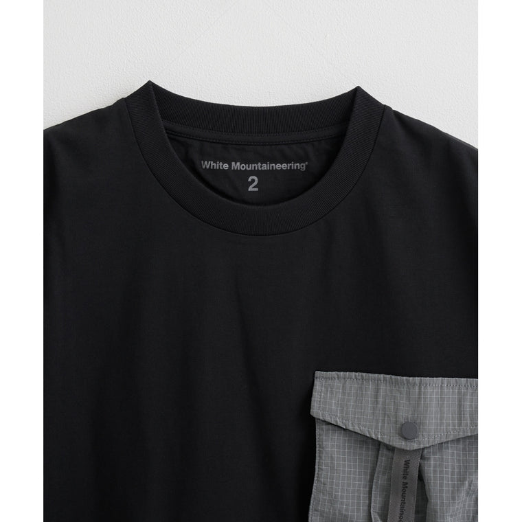 WHITE MOUNTAINEERING TAPE POCKET T-SHIRT-BLACK