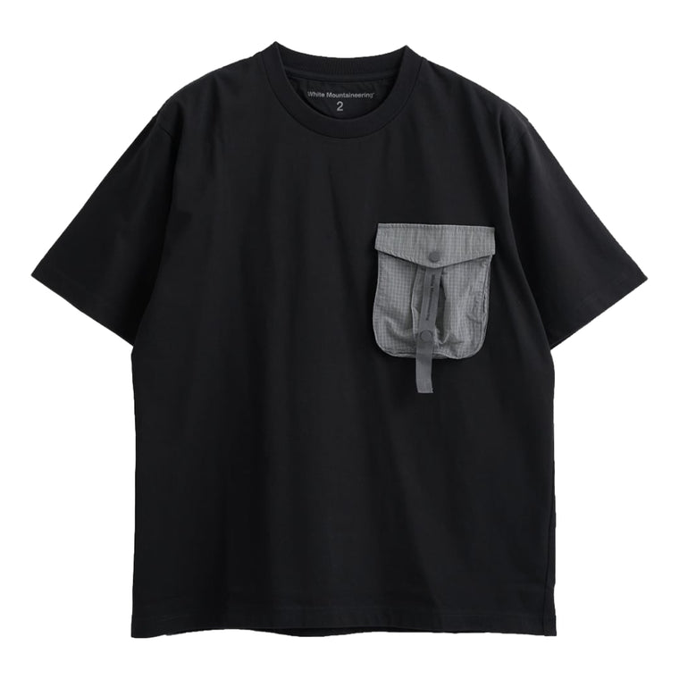 WHITE MOUNTAINEERING TAPE POCKET T-SHIRT-BLACK