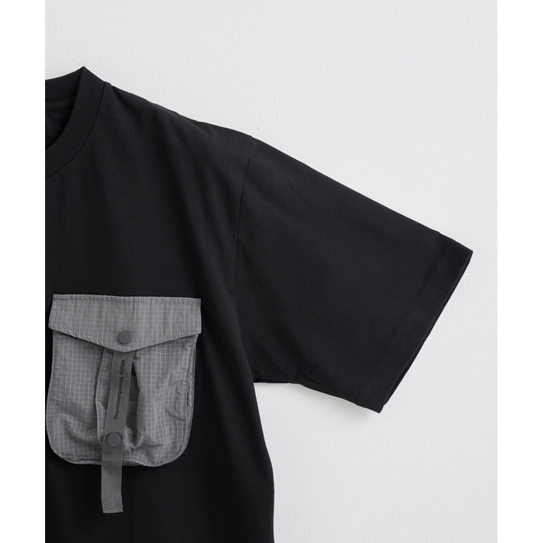 WHITE MOUNTAINEERING TAPE POCKET T-SHIRT-BLACK