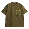 WHITE MOUNTAINEERING TAPE POCKET T-SHIRT-KHAKI