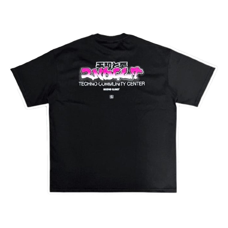 2ND CLOSET TECHNO COMMUNITY CENTER T-SHIRT-BLACK