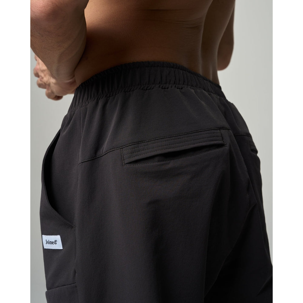 TEAMJOINED TECH POACKETS GYM CARGO PANTS-DARK GREY