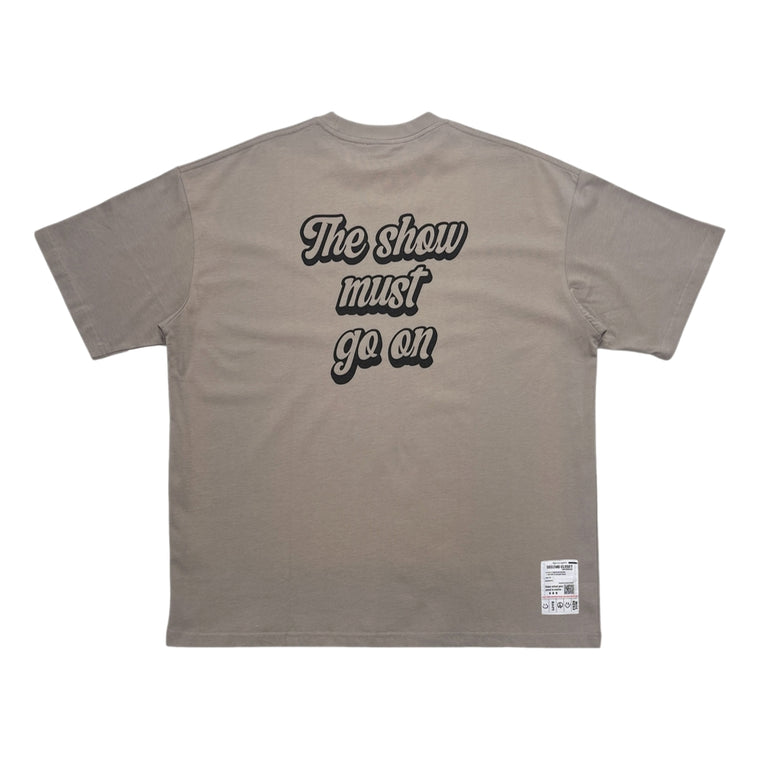 2ND CLOSET THE SHOW MUST GO ON PRINTED T-SHIRT-GREY