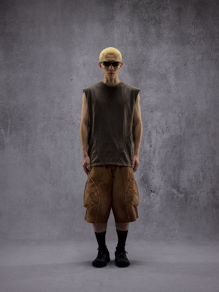 NINE POINT NINE THE SPIRAL TANK TOP-LIGHT GREY