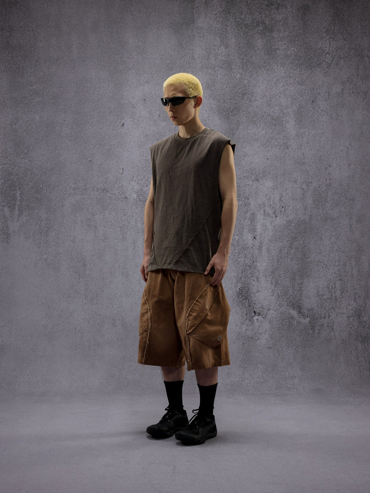 NINE POINT NINE THE SPIRAL TANK TOP-LIGHT GREY