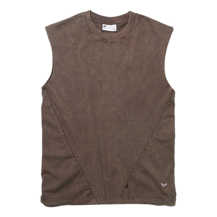 NINE POINT NINE THE SPIRAL TANK TOP-BROWN