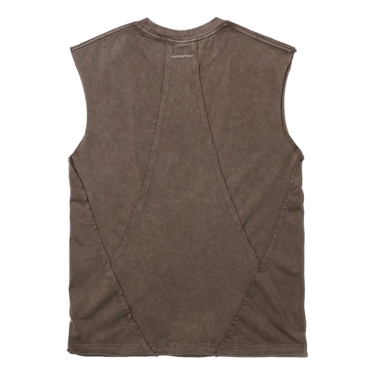 NINE POINT NINE THE SPIRAL TANK TOP-BROWN