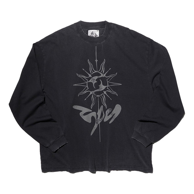 NINE POINT NINE "THE SUN" LS TEE-BLACK